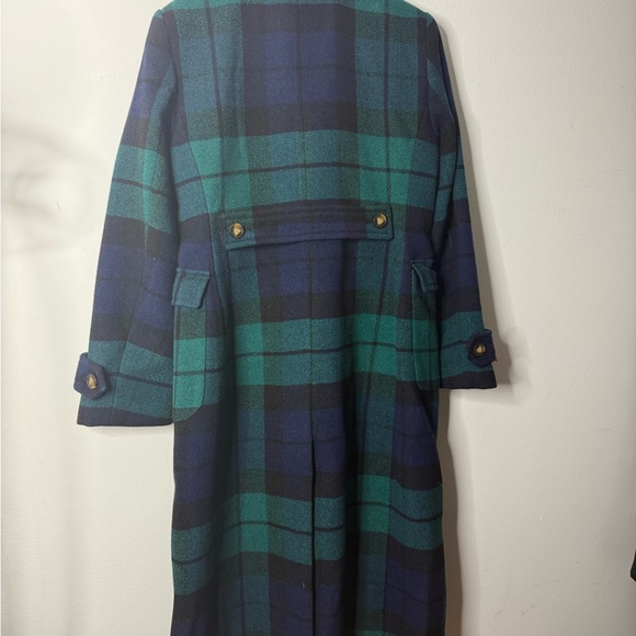 Ann Taylor Teal and Navy Plaid Coat - Picture 5 of 6